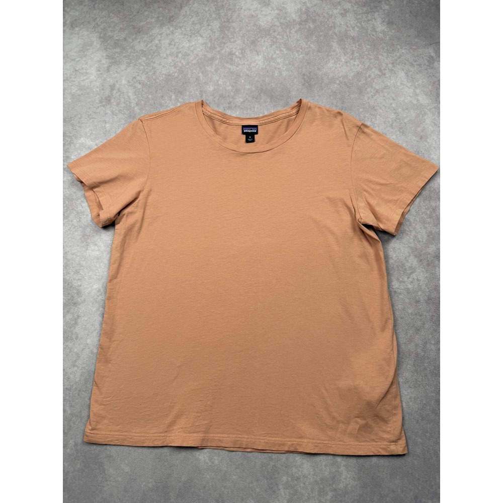 Patagonia Womens M Short Sleeve Crewneck T-Shirt Terracotta Orange Peach Cotton